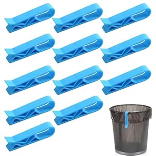 12PCS Wheelie Bin Clips Plastic Multi-functional Anti-Slip Waste Bin Bag Clamp Clips Garbage Clip Trash Can Clip Trash Bag Holder Bin Clips for Kitchen Garbage Waste Trash Can Junk Bag Fixed Clips