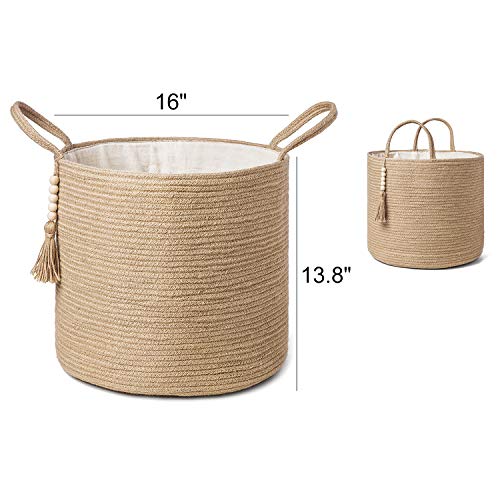 Mkono Woven Storage Basket Decorative Natural Rope Basket And Cotton Rope Basket Boho Cute Decor And Organizer For Nursery, Baby Toys, Blanket #TOP7