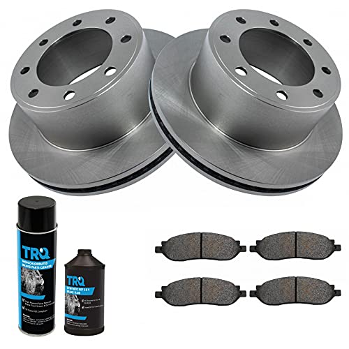Image of TRQ Rear Brake Pad & Rotor Kit, with Chemical Kit Semi-Metallic Compatible with 2005-2007 Ford F-250 Super Duty F-350 Super Duty