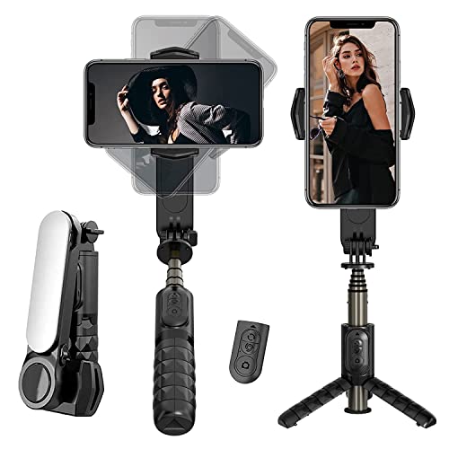 Hold Up Gimbal selfie with led fill light for phones Anti Shake 1-Axis Gimbal Stabilizer with 360° Rotation with Bluetooth Remote Auto Balance for Vlog for YouTube Live Video Recording with Mobile App Hold Up Gimbal selfie with led fill light for phones Anti Shake 1-Axis Gimbal Stabilizer with 360° Rotation with Bluetooth Remote Auto Balance for Vlog for YouTube Live Video Recording with Mobile App
