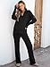 ANRABESS Women Two Piece Outfits Sweater Sets Lounge Waffle Knit Pullover Matching Wide Leg Pants Tracksuit 2025 Fall Fashion Black Medium