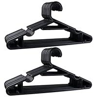DIVCHI Adult Plastic Coat Hangers Clothes with Suit Trouser Bar and Lips Size 39cm Wide, 18.5cm Height (Set of 25)