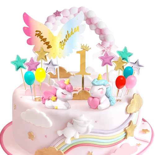 Decoração bolo unicórnio 1, enfeites bolo aniversário menina, bolo de aniversário para crianças, bolo topper unicórnio, decoração de aniversário para crianças