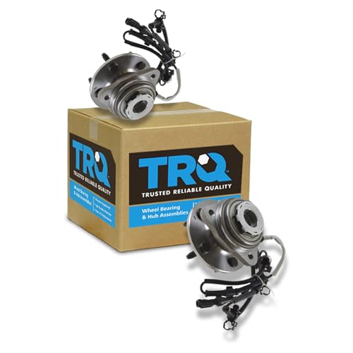 Image of TRQ Front Wheel Bearing and Hub Assembly Set 2 Piece Compatible with 98-99 Ford Ranger Driver and Passenger Side 4WD 4 Wheel ABS 2000 Ranger Driver Passenger Side 4 ABS Pulse Vacuum Hubs