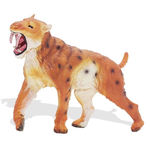 Higherbros Smilodon Deinotherium Figurine – 7.5 Inch Prehistoric Animal Toy, Durable PVC Model with Realistic Details for Kids and Collectors