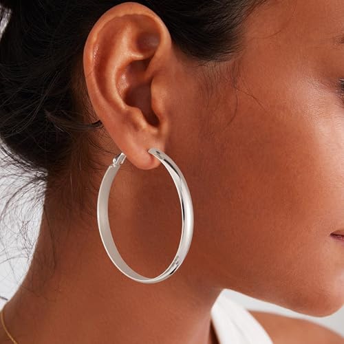 Image of Gacimy Gold Hoop Earrings for Women with 925 Sterling Silver Post | Hypoallergenic Lightweight Thick Hoops Earrings for Women Trendy Jewelry Gift