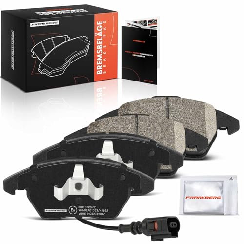 Frankberg Brake Pad Set incl. 4x Pads Front Compatible with Golf IV 1J1 Golf VI 5K1 Golf V 1K1 Polo 9A 9N Golf Plus 521 5M1 Replace# 1K0698151,1K0698151C