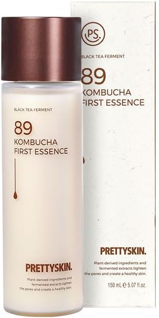 PRETTYSKIN Vegan Kombucha 62% Facial Essence – Hydrating & Lightweight Korean Skincare for Smooth, Balanced Skin – 5.07 fl. oz.