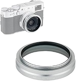 PROfezzion Metal Lens Hood Shade with L39 Multi-Coated UV Protective Filter for Fuji Fujifilm X100V, X100F, X100T, X100S and X100 Digital Camera, Compatible with X100 Series Original Lens Caps-Silver