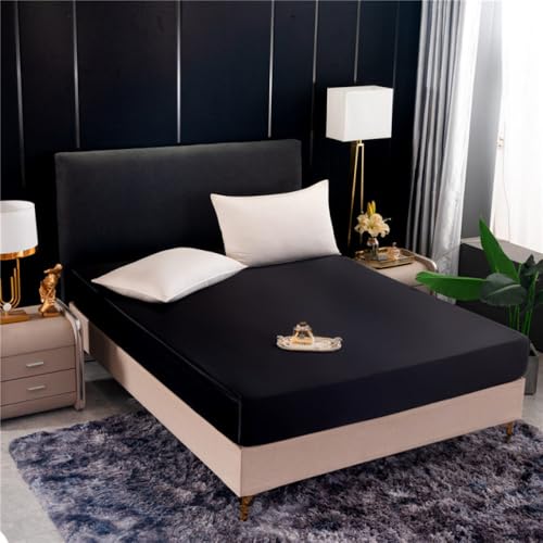 Drap-housse en satin de coton chic 180x200cm pour un lit double élégant