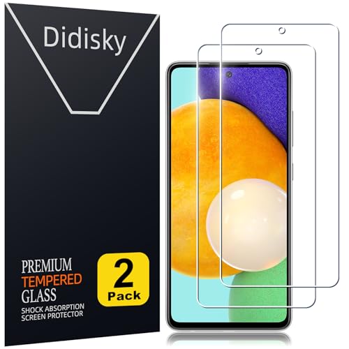 Didisky Tempered Glass Screen Protector for Samsung Galaxy A53 5G / A52 4G /A52 5G / A52S 5G, [ 2 Pack ] Soft Touch, Easy to Install, Transparent
