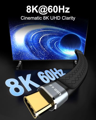 LINKJUN 2Pack Short USB4 Cable, Thunderbolt 4 Cable 40Gbps, 240W, 8K@60Hz, Compatible with Thunderbolt 4/3 Interface, USB C to USB C Cable Supports 8K Display - image 5