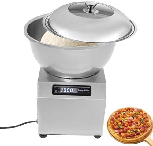 Commercial 5/8kg Dough Mixer, 1800W Electric Spiral Kneader with Timer, Stainless Steel Machine for Bakery, Pizzeria & Restaurant - Heavy Duty Performance