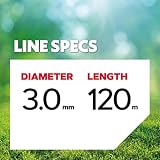 Oregon Round 3mm Strimmer Line with Aluminium Particles, Tackles Long Grass, Weeds & Thick Vegetation, Professional Heavy Duty Strimmer Wire, Fits Most Standard Models, 3.0 mm x 120 m (800017) - 3