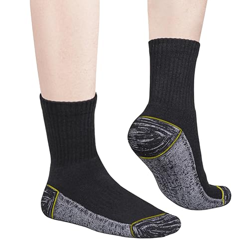 Men's Cushioned Crew Socks Moisture Wicking Casual Men Socks Training Athletic Socks For Men Size 9-11, 5 Pairs4