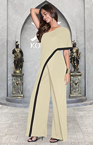Image of KOH KOH Womens 2026 One Off Shoulder Asymmetric Long Pant Jumpsuit Romper