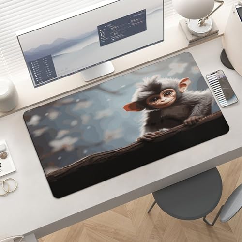 Cute Monkey Desk Mat Non-Slip Large Mouse Pad miniatura 6