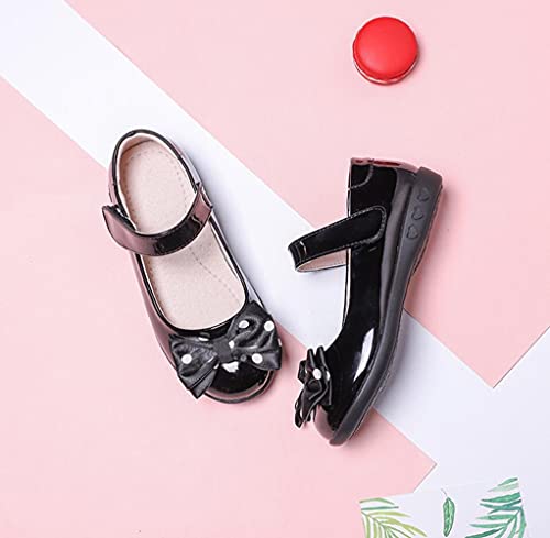 Girl's Mary Jane Ballerina Flat School Uniform Oxford Front Bow Princess Dress Shoes (Toddler/Little Kids)3