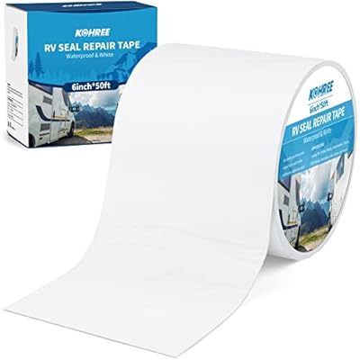 Kohree RV Sealant Tape, 6 Inch x 50 Foot RV Roof Tape White, UV Resistant, Weatherproof Repair Sealant Tape for RV, Boat Sealing, Truck Stop Camper Roof Leaks