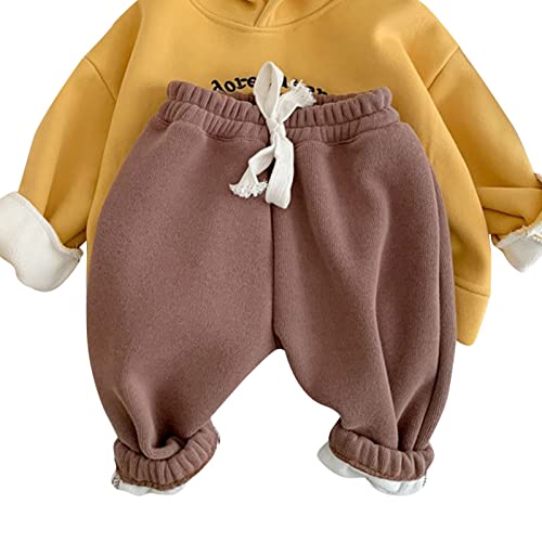 12 Month Clothes Boys Girls Fleece Lined Striped Sweatpants Cotton Striped Elastic Waist Active Jogger