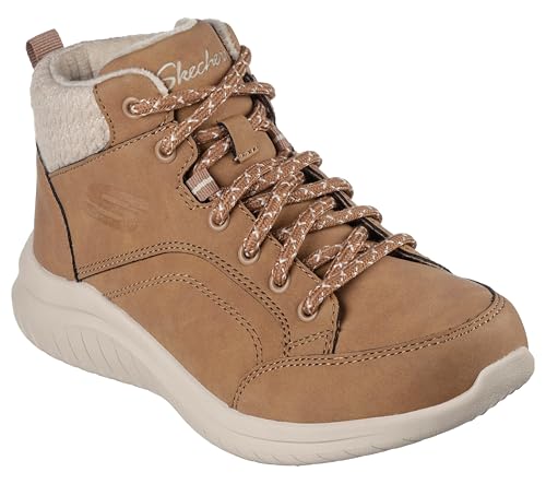 Skechers Women's Ultra Flex 2.0-Casual Mix Fashion Boot, Chestnut, 5.5