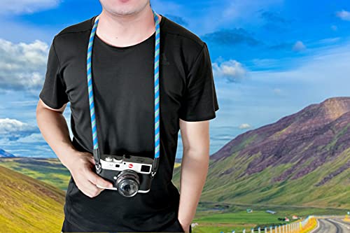 wieehtes Kameragurt aus Seil:105cm Nylon Kletterseil Kamera Hals Schultergurt für Spiegellose/Kleine Kameras(Blau) – Bild 8