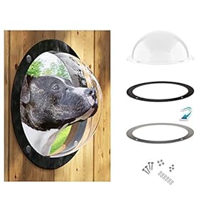 Lucky Lamb ® Gardenscout – Das Zaun Fenster ins Freie für Hund Katze oder andere Haustiere. EIN Bullauge aus robustem Acryl auch für Spielhaus oder Hundehütte