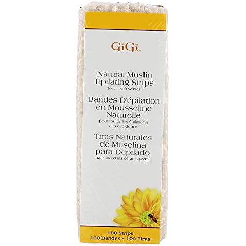 GiGi Small Natural Muslin Epilating Strips for Hair Waxing/Hair Removal, 100 Strips Cover