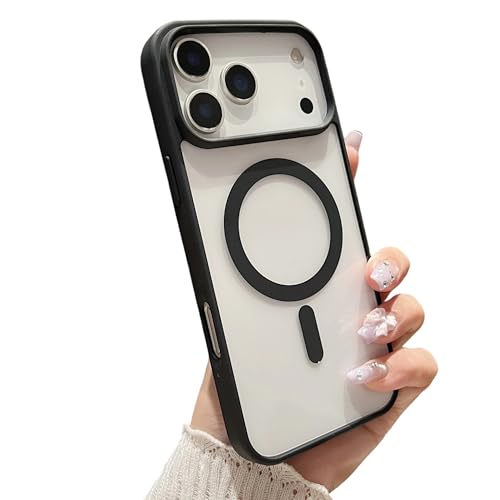 Coque iPhone 17 Air noire magnétique transparente avec contour doux au toucher