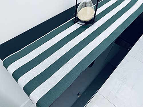 Chemin de table hydrofuge en téflon vert et blanc lavable pour buffet - 3