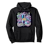 Retro Snack Blast - 80s Foodie Vector Art Pullover Hoodie