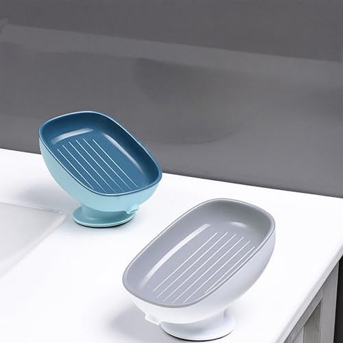 Image of YANCI Self-Draining Soap Dish for Bathroom & Kitchen - Slanted Design Keeps Soap Dry - Durable, Easy to Clean Holder for Bar Soap (Multicolor, Pack of 1)