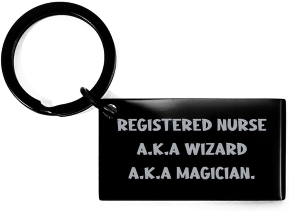 Generic Sarcasm Registered nurse Gifts, Registered Nurse A.K.A, Registered nurse Keychain From Friends, Black Keyring For Men Women, Small