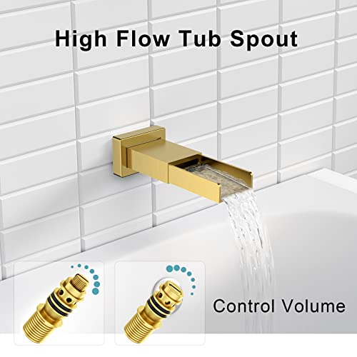 Image of SR SUN RISE 12'' All-Metal Shower System with Tub Spout Handheld Sprayer