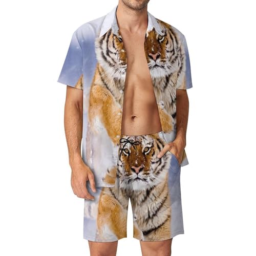 Chemise Hawaïenne Homme Ensemble 2 Pièces en Tissu Fluide de Haute Qualité Taille S