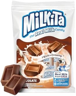 Milkita Creamy Chocolate Milk Candy – Low-Sugar Healthy Sweets with Real Milk for Kids & Adults – Fat Free & Gluten Free Candy with Calcium for Everyday Indulgence (25 Count Bag)