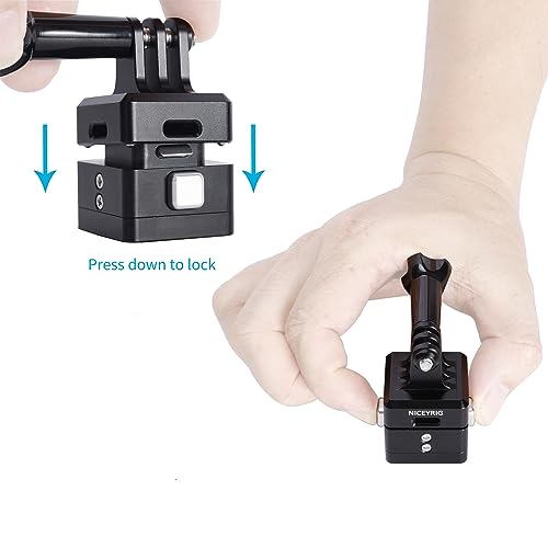 NICEYRIG Action Camera Tripod Mount Adapter for go pro Hero 11/10/9/8/7,DJI OSMO Action 3/4 Action Camera Drop-in Base Plate for Extension Pole Tripod - Image 2