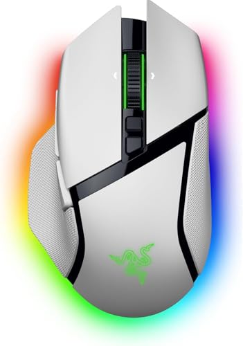 Image of Razer Basilisk V3 Pro 35K Wireless Gaming Mouse: HyperScroll Tilt Wheel - 35K DPI Optical Sensor Gen 2-13 Customizable Controls - Chroma RGB - Optical Switches Gen 3 - Up to 140 Hr Battery - White