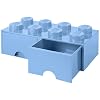 LEGO 4006 Brick 8 knoppen, 2 laden, stapelbaar opbergdoos, 9,4 l, lichtblauw, plastic, Legion/Light Royal Blue, 50 x 25…