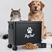 Himake Dog Food Container 13lb, Cute Airtight Pet Food Storage Containers with Metal Lid Scoop, Black Metal Storage Bin for Dog/Cat with Wheels,Easy to Move