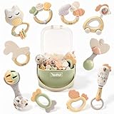 Jouet Dentition Bébé Hochet Bebe 0-3 Mois Cadeau Bebe Naissance Montessori Sensoriel Jouet Bebe 3 6 9 12 Mois (10 Pièces)
