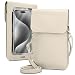 Cadorabo Handytasche zum Umhängen kompatibel mit LG G8 ThinQ-kleine Handtasche mit Handyfach und Sichtfenster, Handy Umhängetasche mini für G8 ThinQ, 2 Fächer, PULeder, Damen, Weiss