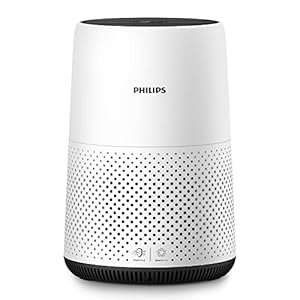 Philips Luftreiniger 800 Serie-Reinigt Räume bis 49 m² – Zweilagiger Filter entfernt 99,5 % der Partikel – Ultraleise…
