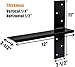 （2-Pack） Free Hanging T Shelf Bracket, Solid Heavy Duty Steel Knee Wall Hidden Granite Countertop Support Floating Bracket Hardware, Universal ,12 Inch , DIY Projects , Screws Included