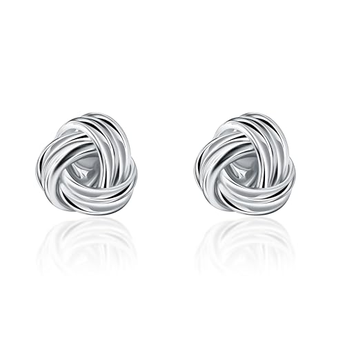 925 Sterling Silver Love Knot Earrings Jewelry Italian Design Lightweight Twisted Love Knot Stud Earrings for Women3