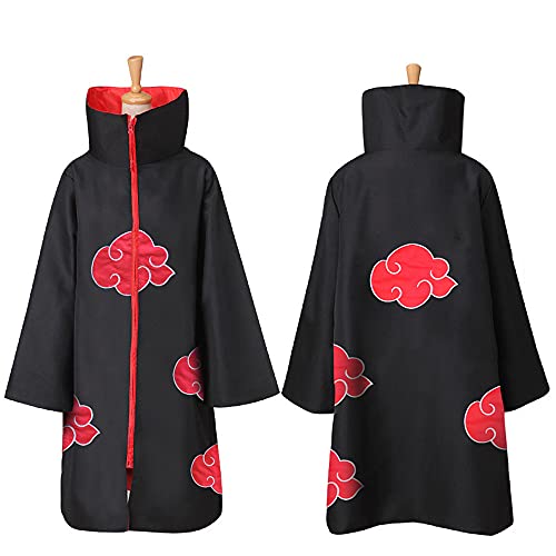 Utaomld Unisex Anime Robe Ninja Cloak Costume Adult Teens Women Man Halloween Costumes Party Props Roleplay Cloaks Black (Small)