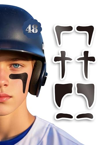 48 Pairs Eye Black Stickers, Breathable Sports Eye Strips Baseball Football Softball Face Eyeblack Stickers for Party Game Sport Supplies, Baseball Mom Accessories (Mixed3, 48 Pairs)