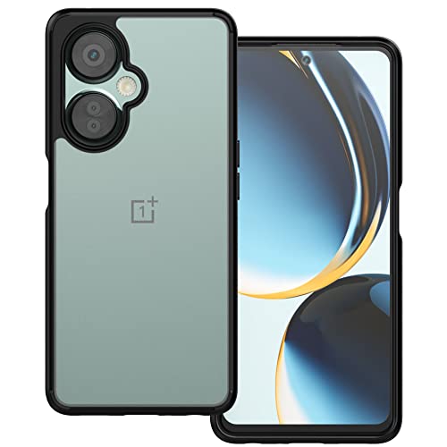 Translucent Case For Oneplus Nord N30 5G, [Hard Frosted Pc Back+ Black Soft Tpu Bumper] [Support Wireless Charging] Slim Fit Shockproof Protective Case Cover For Oneplus Nord N30, Black #TOP8