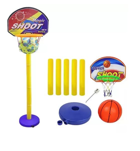 Kid Kraze® Big Basketball Set with Adjustable Stand, Hoop for Kids, Sports Toys, Indoor and Outdoor Games for Boys