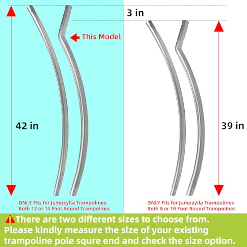 Image of Trampoline Poles Replacement for Skywalker Or Jumpzylla,Galvanized Trampoline Enclosure Pole for Skywalker or Jumpzylla,Replace Parts#4201 4202 4135 OR for Jumpzylla 8ft 10ft&12ft 14ft